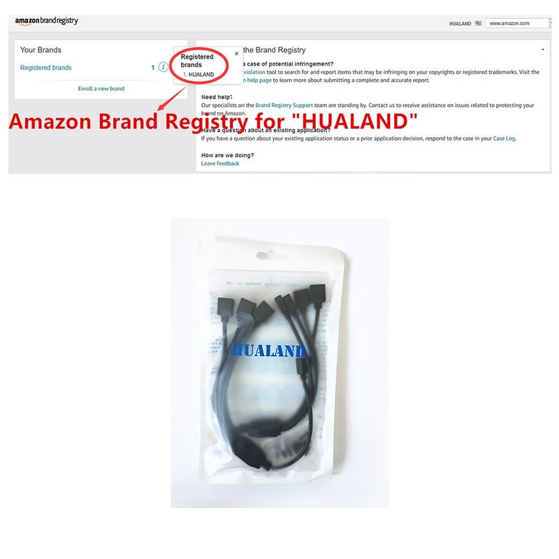 HUALAND 2 pcs Black 4 Pins LED Splitter Cable LED Strip Connector 4 Way Splitter Y Splitter for One to Four RGB 5050 3528 LED Light Strips with 10x Male 4 Pin Plugs -30cm/11.81inch Long - Image 5